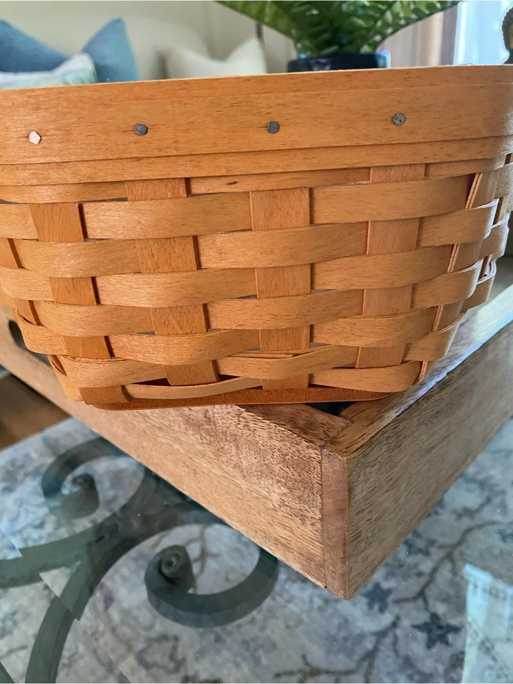 EUC LONGABERGER GENERATIONS HEXAGON BASKET W LINER